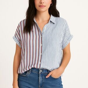 Xirena Channing Shirt Blouse Size Small Stripe $196.00
